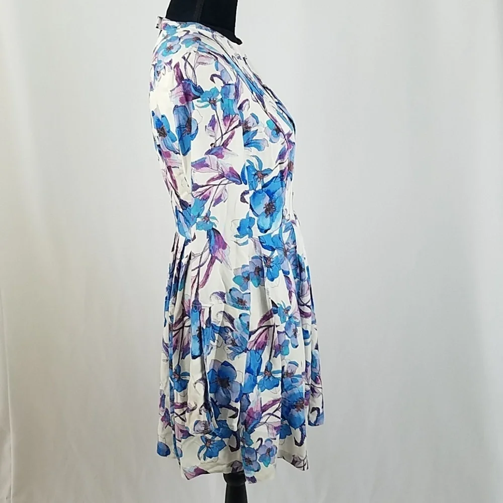 Free People 2 Tegan printed long sleeve mini dress‎ Romantic cottagecore Earthy